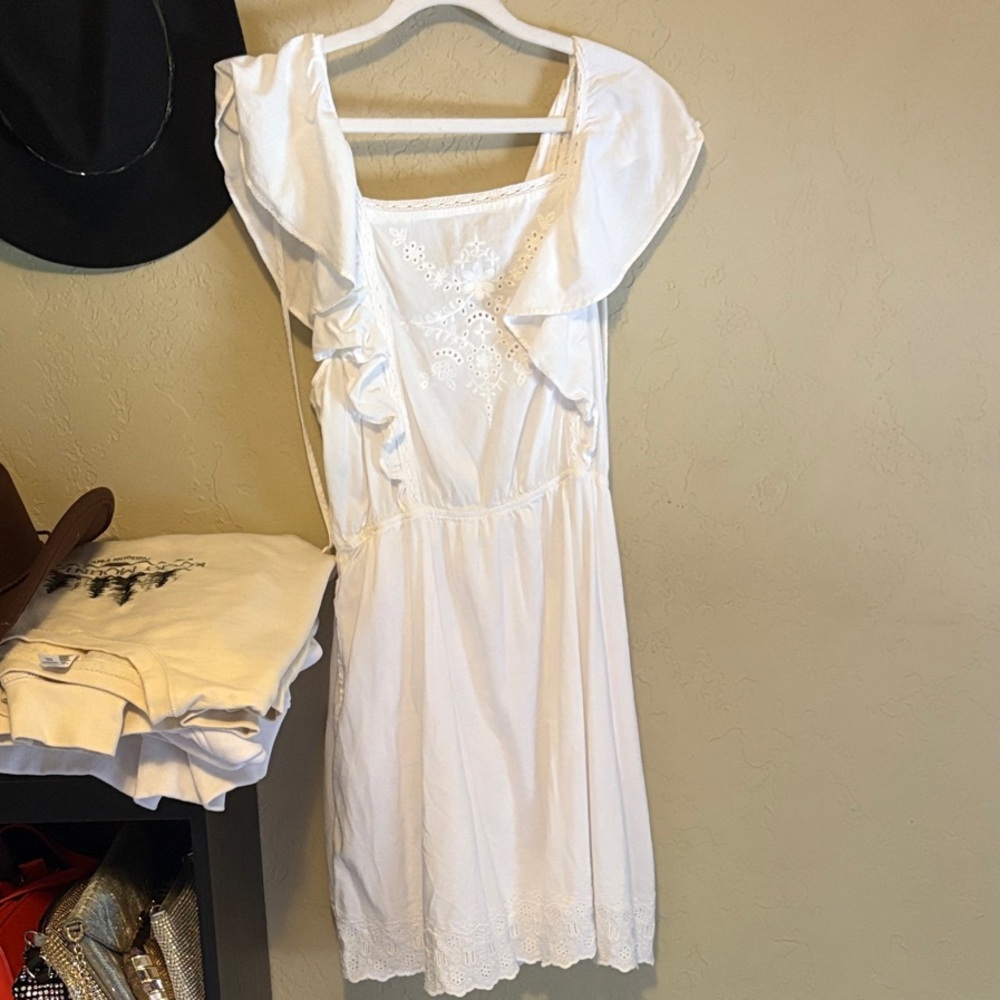 Old Navy White Ruffle Mini Dress